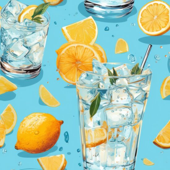 Fizz & Citrus Beverage Pattern Seamless Pattern