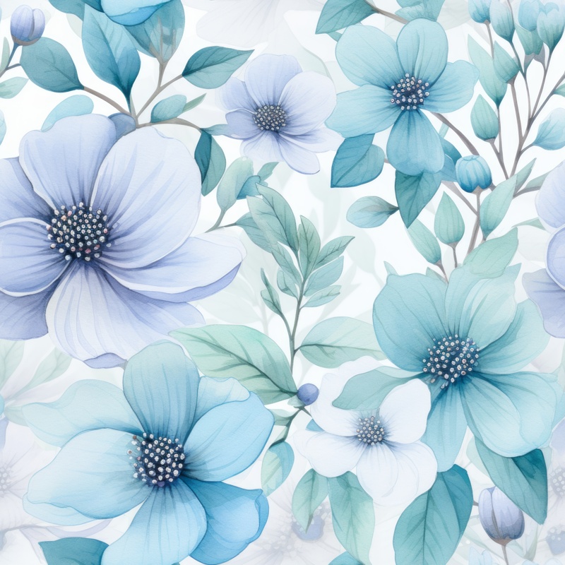 Flora Flow Serene Watercolor Pattern PTN 003807 pattern design