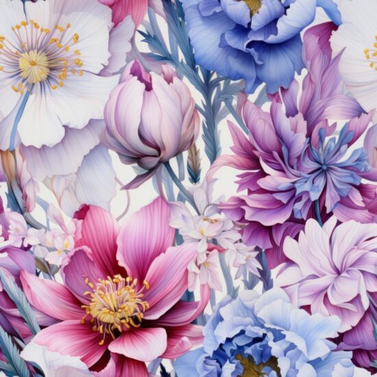 Floral Focus: Watercolor Flower Centers Seamless Pattern