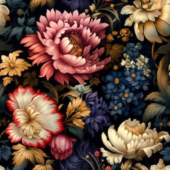 Floral Fusion Tapestry Seamless Pattern