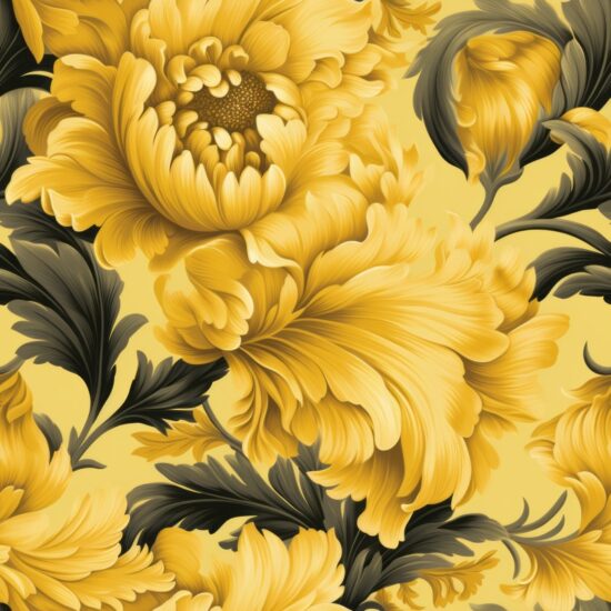 Floral Sunshine Wallpaper Seamless Pattern