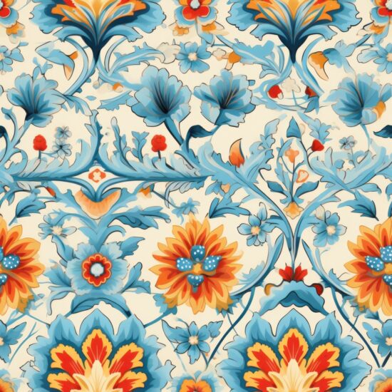Floral Tile Tapestry Seamless Pattern