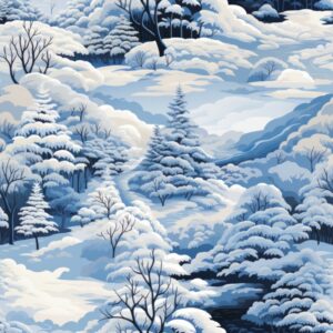 Frosty Winter Wonderland Seamless Pattern