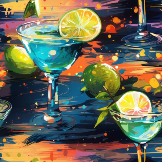 Fruity Fauvism Margarita Seamless Pattern