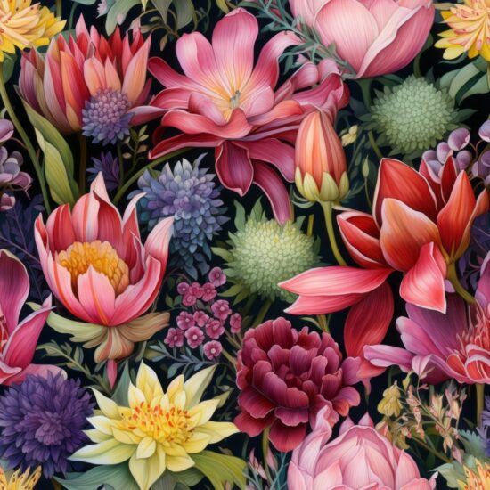 Garden Blooms Unveiled Seamless Pattern