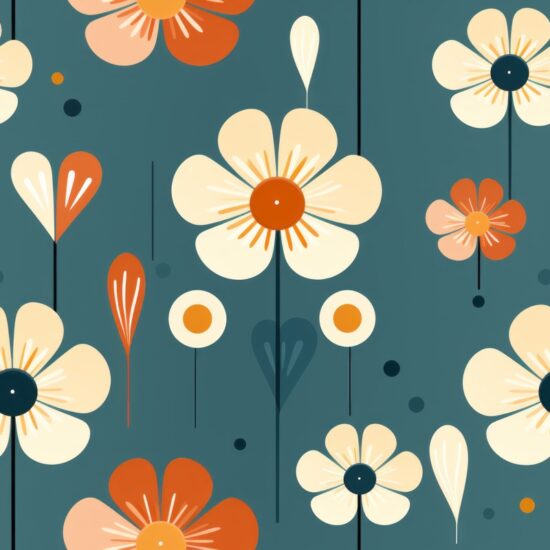 Garden Pathways: Abstract Floral Journey Seamless Pattern