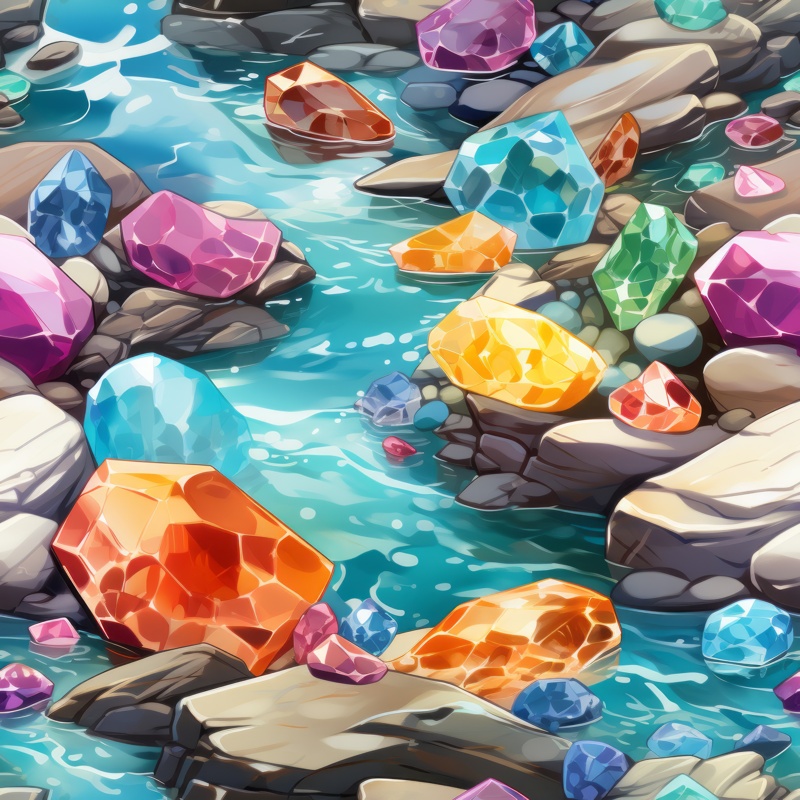 Gemstone Turquoise River PTN 003690 pattern design