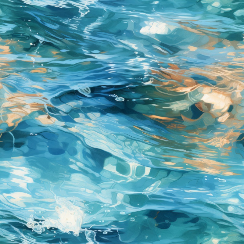 Glimmering Waters Impressionist Design Seamless Pattern