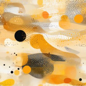Golden Circles in Wavy Dots Seamless Pattern
