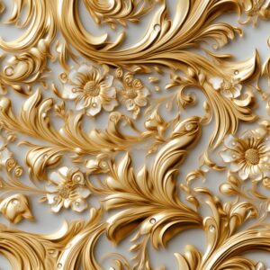Golden Scroll Elegance Seamless Pattern
