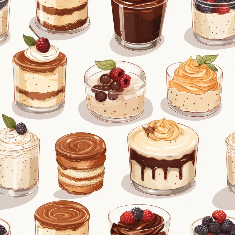 Gourmet Dessert Fusion Seamless Pattern