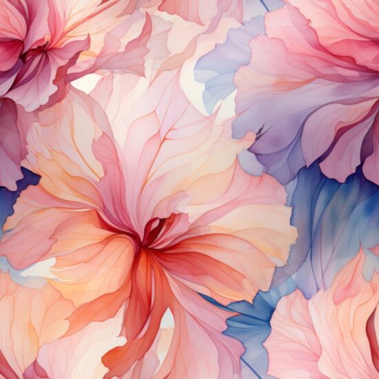 Graceful Petal Watercolor Close-ups Seamless Pattern