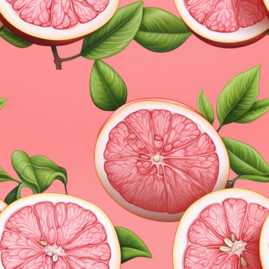 Grapefruit Citrus Plate Harmony Seamless Pattern