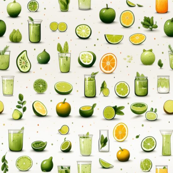 Green Juice Vibes Pattern Seamless Pattern