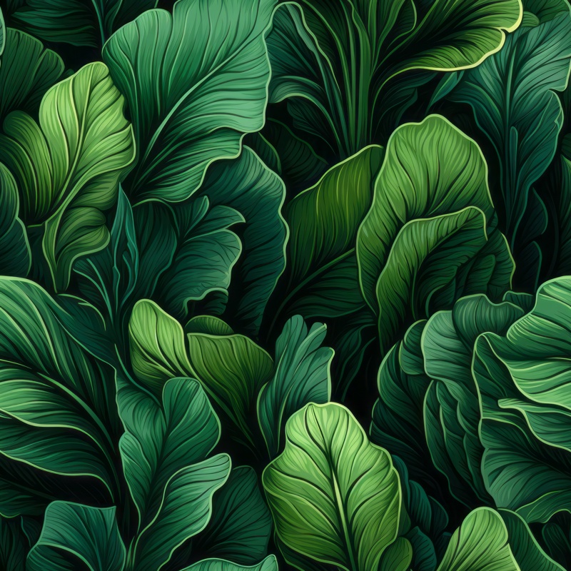 Green Spinach Delight Seamless Pattern