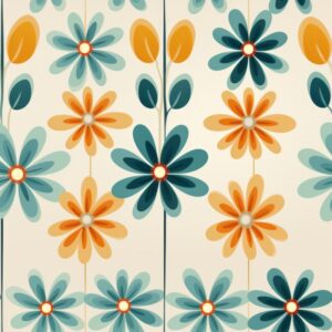 Groovy Symmetric Floral Elegance Seamless Pattern