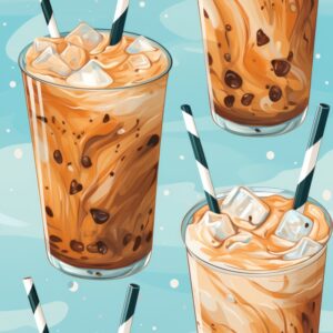 Iced Coffee Morning Seamless Pattern