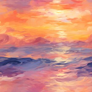 Impressionist Sunset Palettes Seamless Pattern
