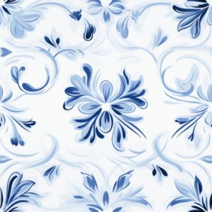 Indigo Bliss Floral Pattern Seamless Pattern