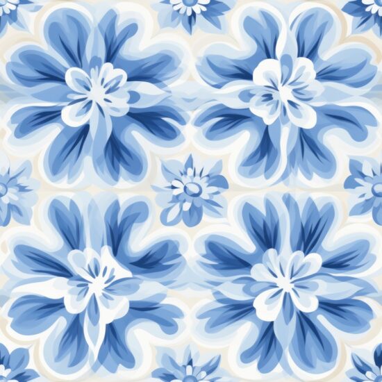 Indigo Floral Elegance Seamless Pattern