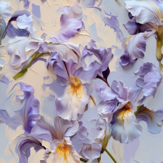 Iris in Blooming Colors Seamless Pattern