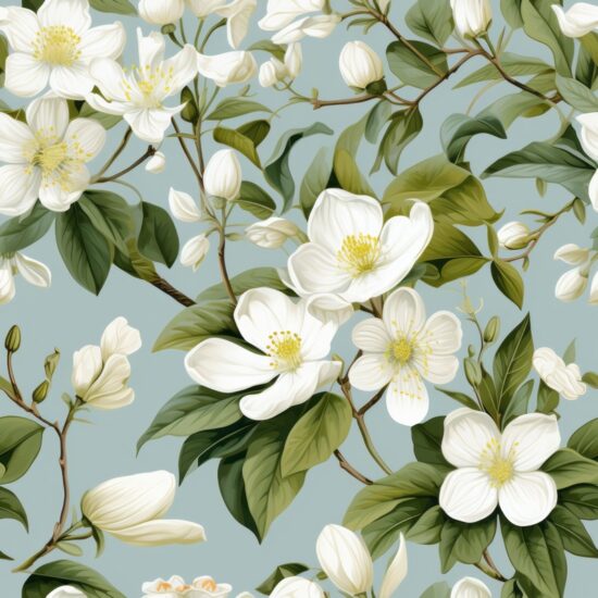 Jasmines Botanical Bliss Seamless Pattern