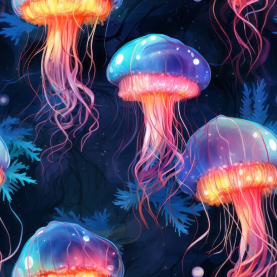 Jellyfish Wonderland Seamless Pattern