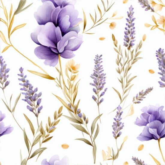 Lavender Blossom Delight Seamless Pattern
