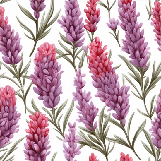 Lavender Blossom Embroidery: Vibrant and Delicate Seamless Pattern
