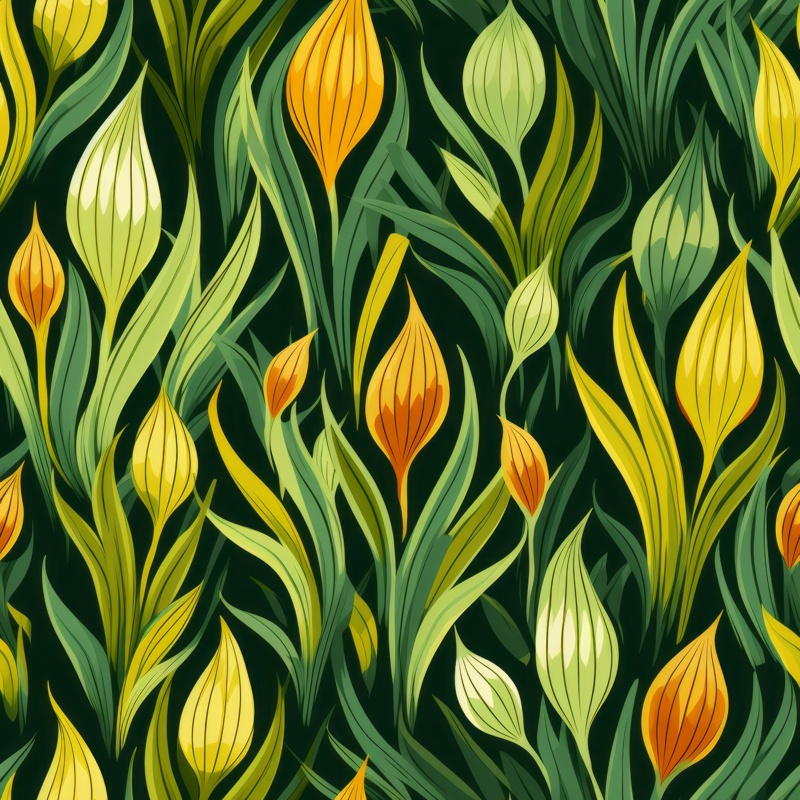 Leek Blossom Floral Delight Seamless Pattern