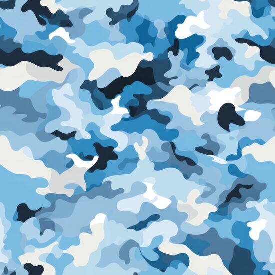 Light Blues Camo Uniform Design Seamless Pattern