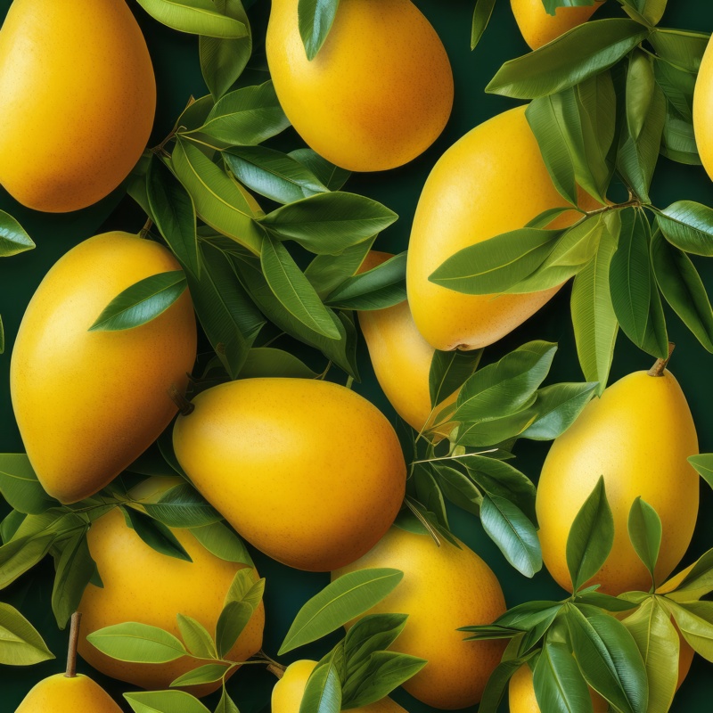 Mango Citrus Collage Seamless Pattern