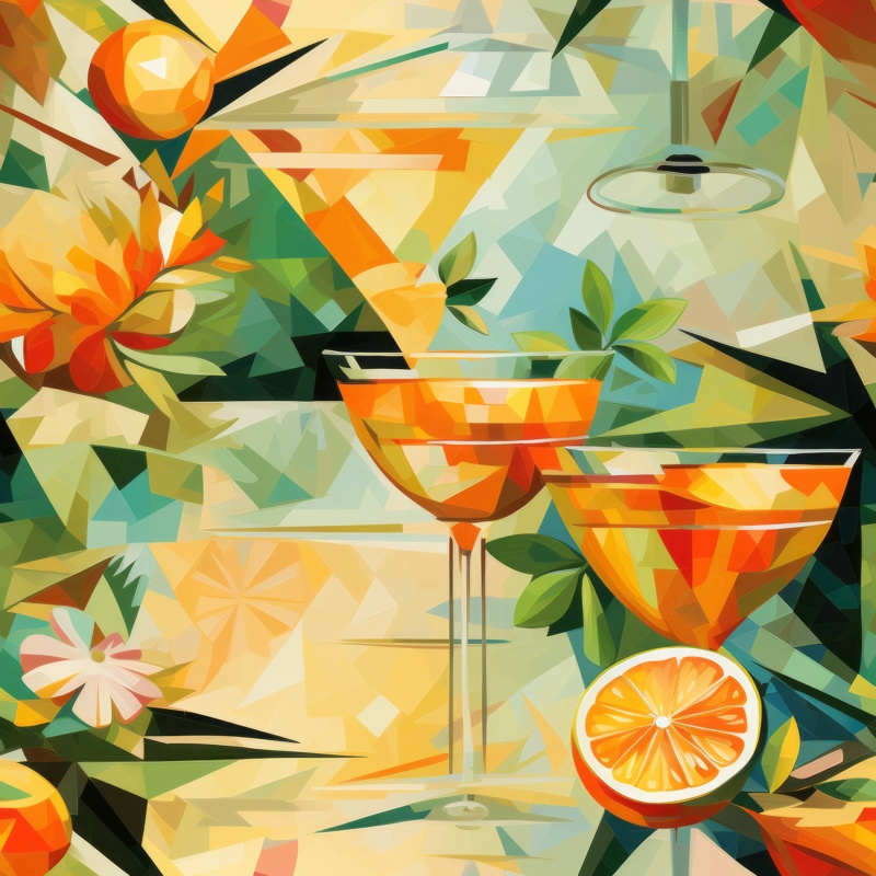 Margarita Cubism Art Seamless Pattern