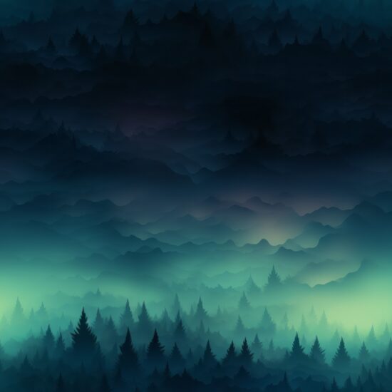 Midnight Nature Nightscape Seamless Pattern