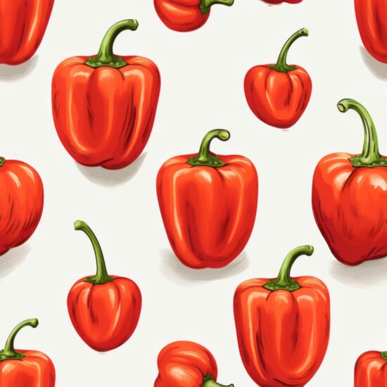 Minimalist Red Bell Pepper Art Seamless Pattern
