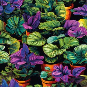 Money Plant Pop Art Seamless Pattern