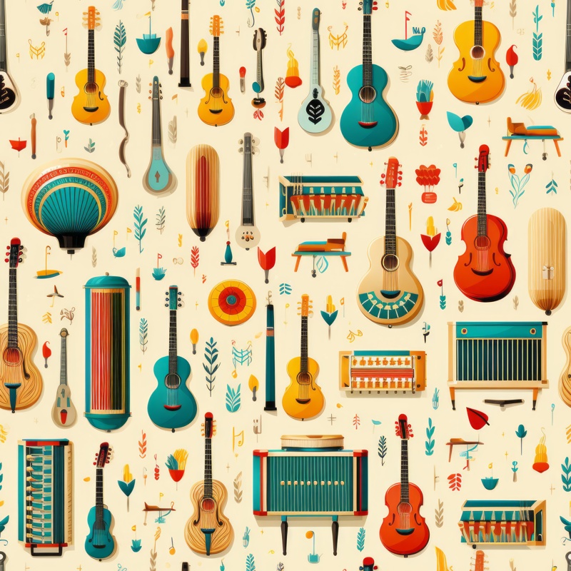 Musical Instrument Arrangement PTN 003468 pattern design