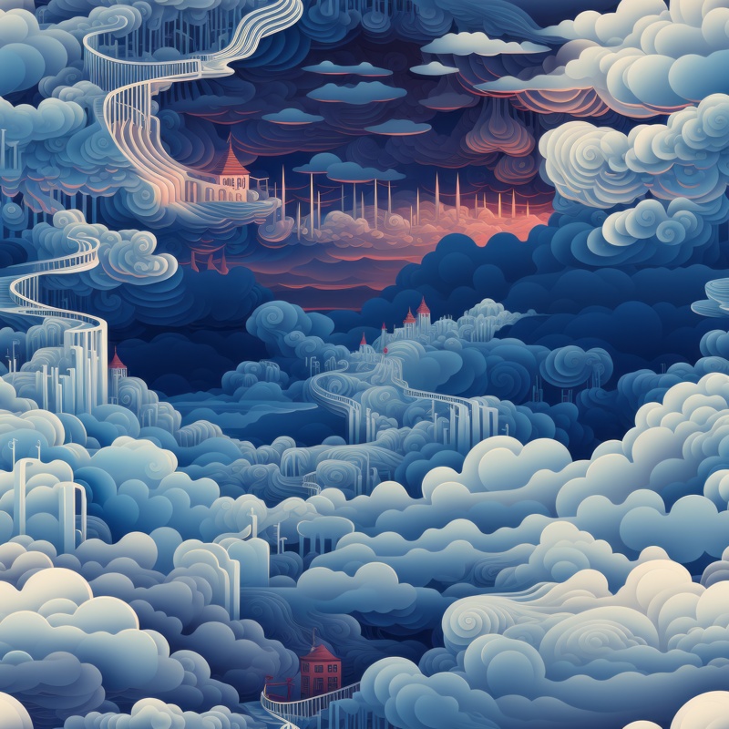 Mystical Nature Dreamscapes Seamless Pattern