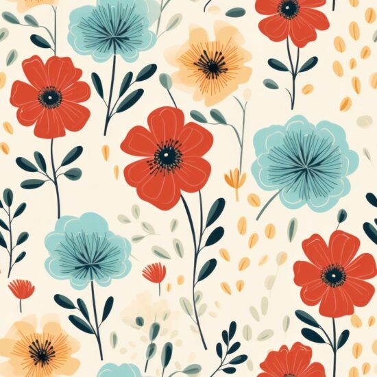 Naive Vintage Floral Bliss Seamless Pattern
