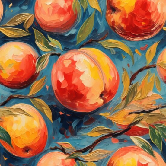 Nectarine Delight Seamless Pattern