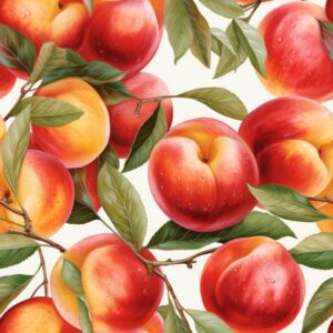 Nectarine Sketch: Foodie Fruit Fun Seamless Pattern