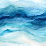 Oceanic Watercolor Gradient Seamless Pattern