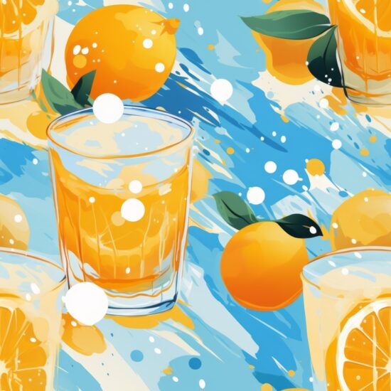 Orange Juice Abstract Bliss Seamless Pattern