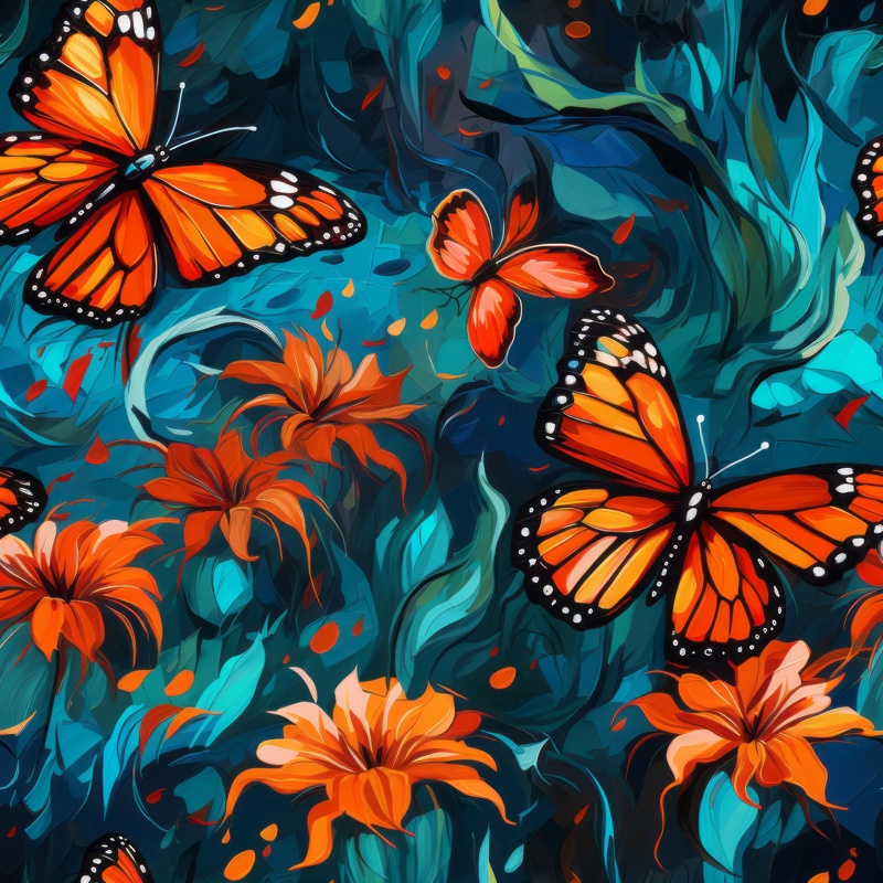 Orange Monarch Expressions PTN 003555 pattern design