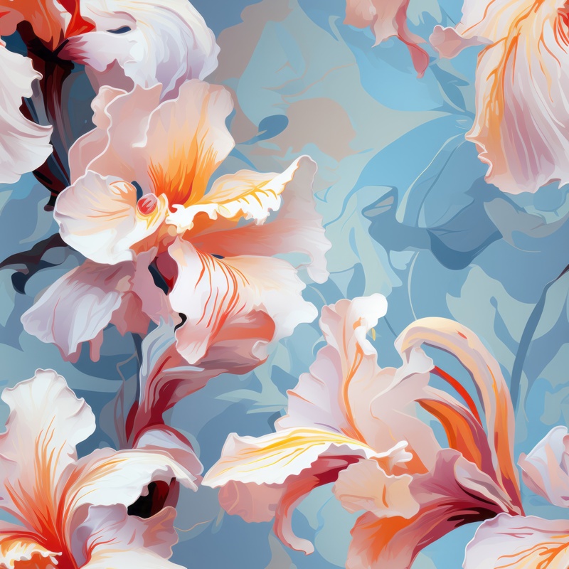 Orchid Expression Floral Design Seamless Pattern