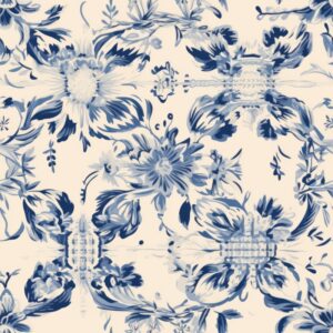 Oriental Dream Carpets in Blue Seamless Pattern
