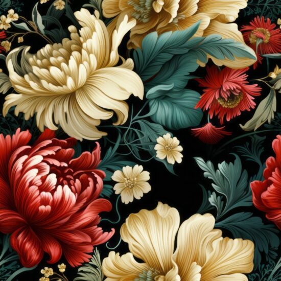 Ornate Botanical Fusion Seamless Pattern