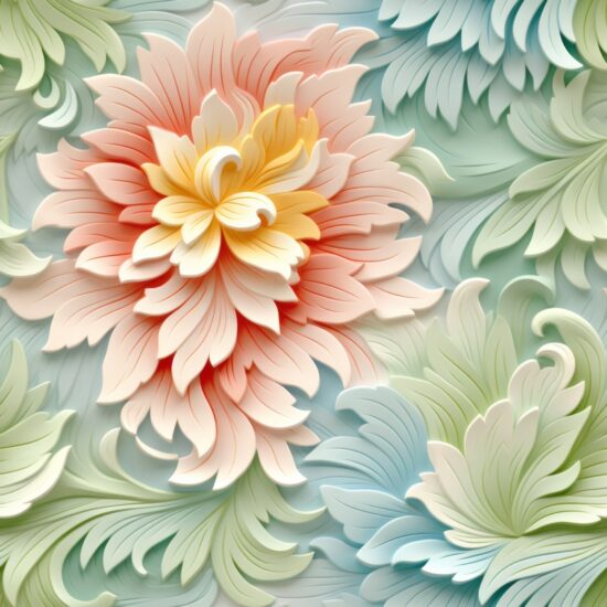Pastel Dahlia Wallpaper Seamless Pattern