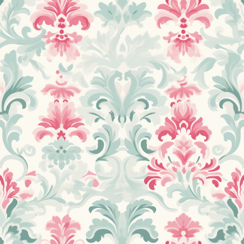 Pastel Vintage Floral Damask Seamless Pattern