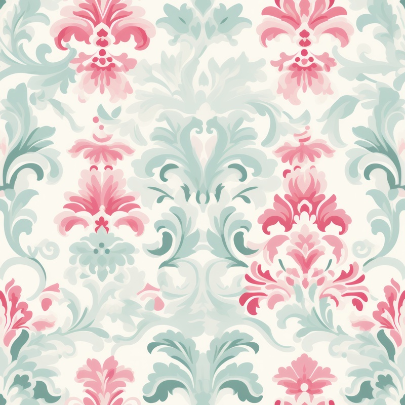 Pastel Vintage Floral Damask Seamless Pattern